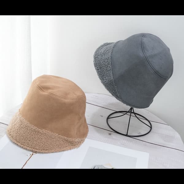 Patchwork Hatt Plyschkant Hatt GRÅ Grey