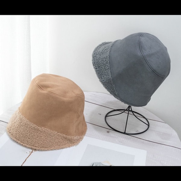 Patchwork Hatt Plysjkant Hatt GRÅ Grey