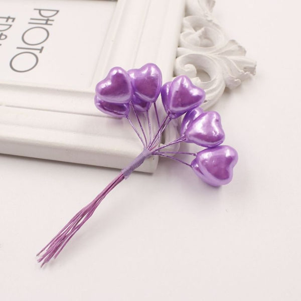 10 st/gäng konstgjorda blommor Bunch Simulerad kärleksblomma LILA Purple