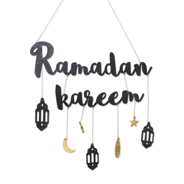 Eid Mubarak Hanging Drop Ramadan Kareen Pendant SORT black