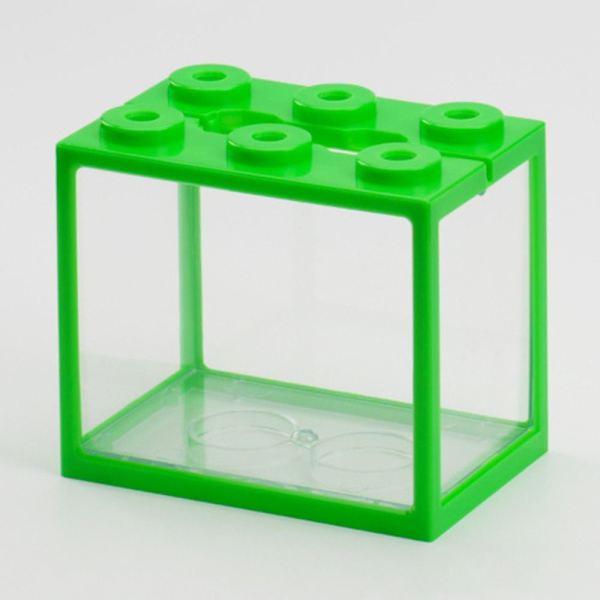 Betta Fish Tank Building Block Aquarium GRØN GRØN green