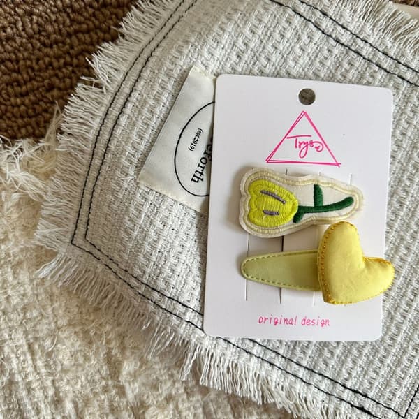 2 stk/sett Hårklemmer Hårspenner GUL yellow