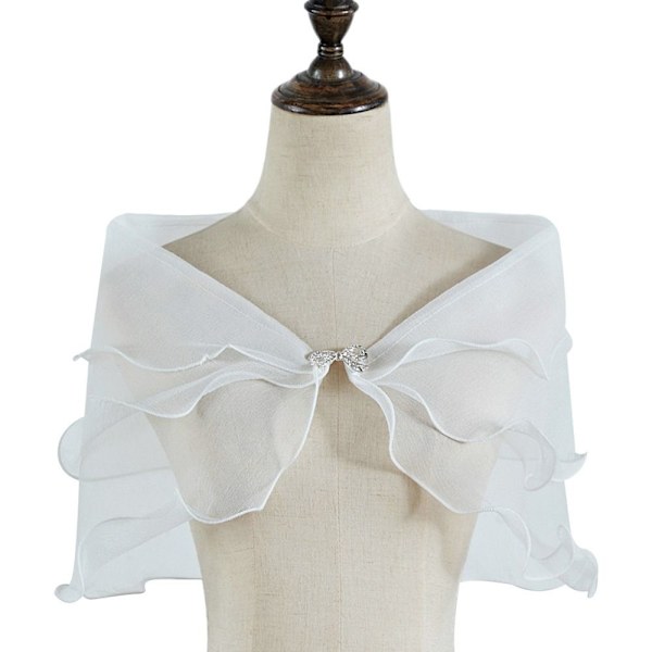 Spets Sjal Bröllop Cape VIT White