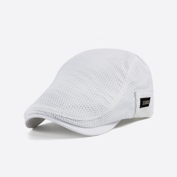 Basker Hatt Cabbie Flat Cap VIT white