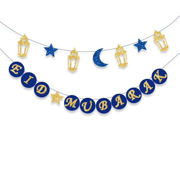 EID Mubarak Banner Ramadan Kareem Banner BLÅ