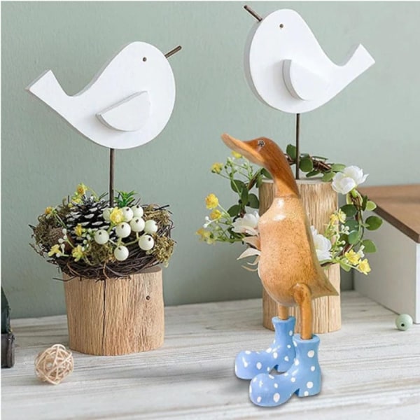 Spotted Wellies Duck Resin Duck Ornament BLUE S Blue S