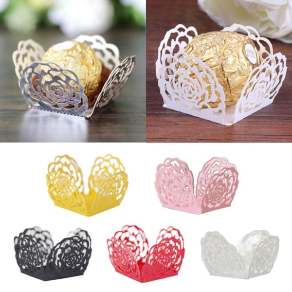 50 stk Chokoladebakke Papir Chokolade Slikkopper SORT SORT Black