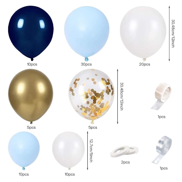 Blue Balloons Arch Kit Garland Kit Confetti