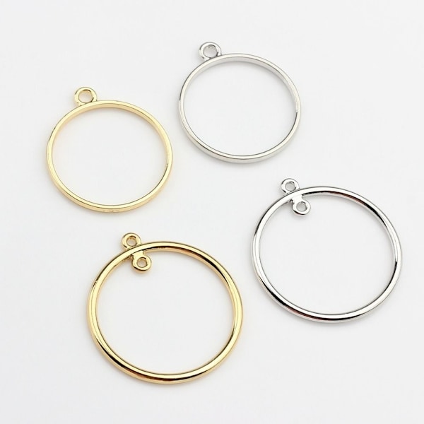 10 stk/parti Charms Bezel Metalramme vedhæng SØLV BIG BIG Silver Big-Big