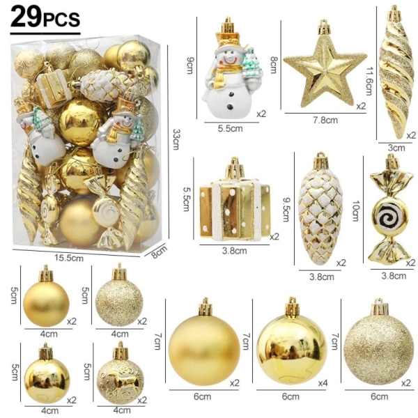 Christmas Ball Set Julgransprydnad GULD 29ST 29ST gold 29pcs-29pcs