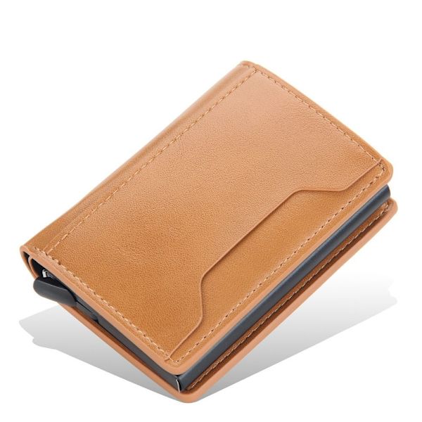 PU-läderplånbok Automatisk Pop Up-plånbok BRUN brown