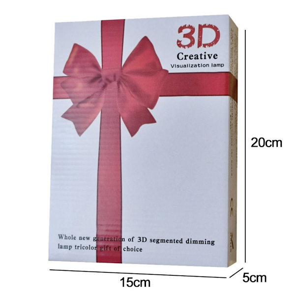 3D Illusion Night Light LED-valokylttilamppu 2 2 2