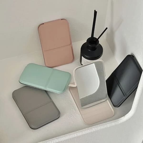 Sminkspegel för skrivbord, handhållen sminkspegel, GRÅ grey