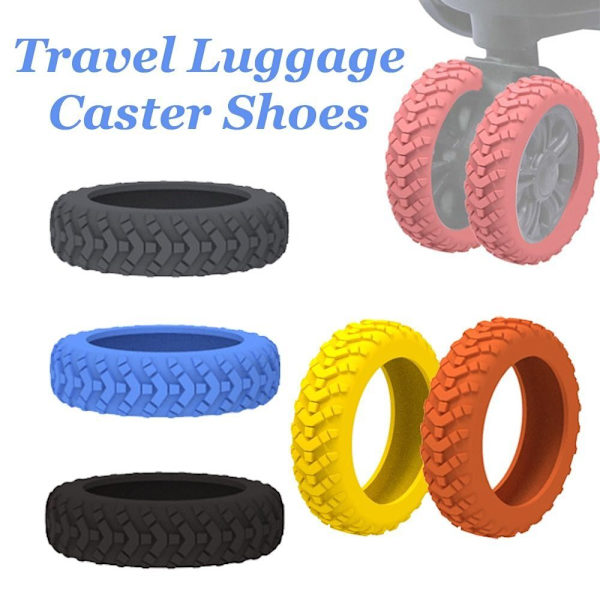 4 STK Rejse Bagage Caster Sko Kuffert Hjul Beskyttelse orange
