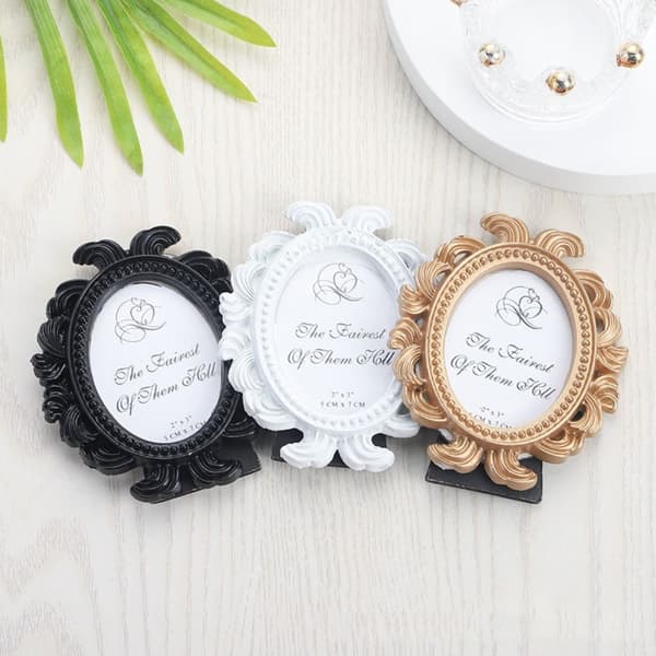 Blomsterbilledramme Elliptisk billedramme SORT Black