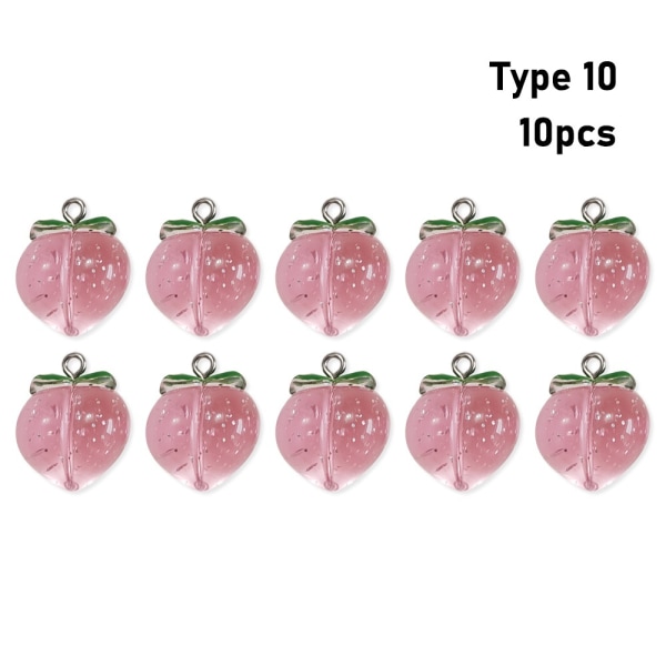 10 kpl Peach Flat Resin Charms Riipus Peach Charms Fruit 10