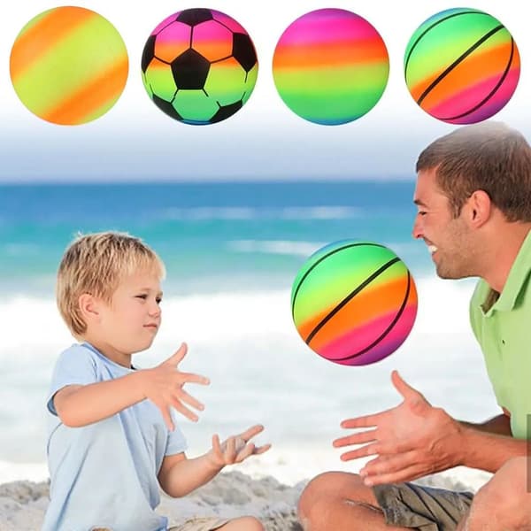 Regnbågsfärgad badboll Barnfotboll A A A