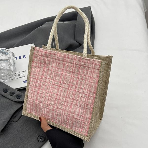 Handväska i linne tyg Kvinnor Handväskor ROSA DRIDSLAG STYL DRIDDOCK Pink Zipper style-Zipper style