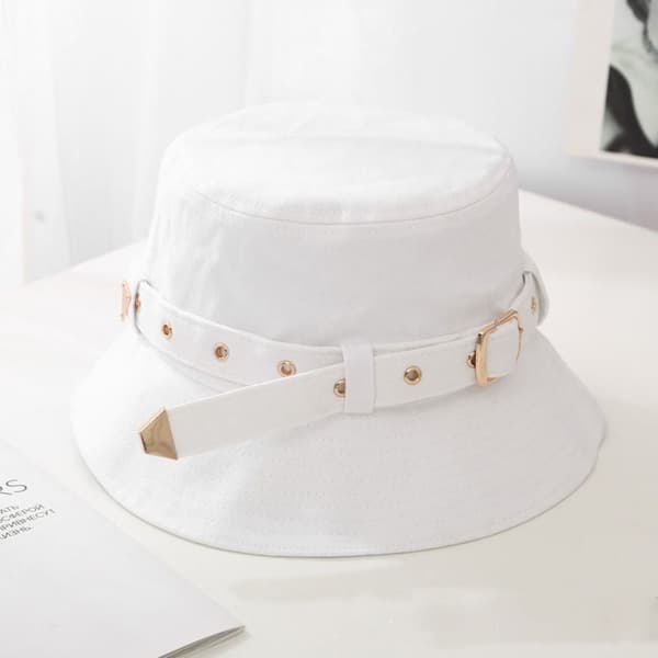 Bomulls bøttehatter Dame Sommerhatt SVART Black