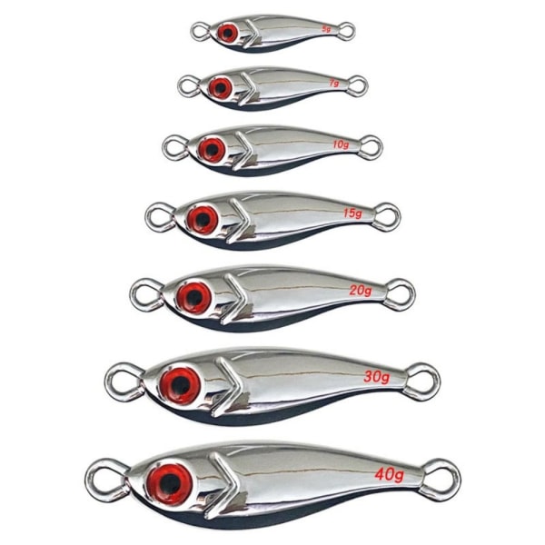 Fiskelokk Metal Jig Lure SØLV 20G 20G silver 20g-20g