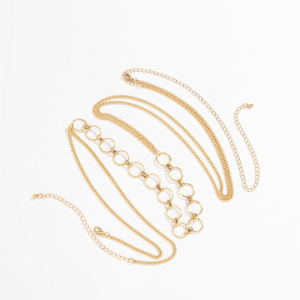 Sexy Circular Chain Neck Chain Integrert Body Chain Geometrisk