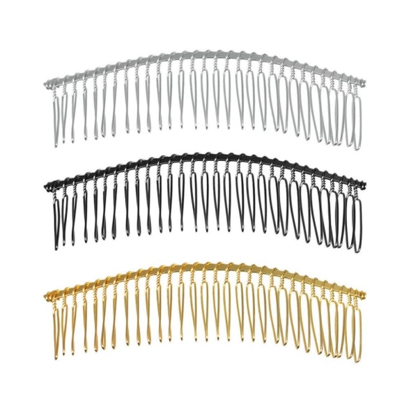 6stk DIY metall hår kammer Brud hårnåler Clips GULL gold