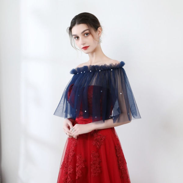 Lace Shawl Wedding Cape TUMMAN PINK Dark pink
