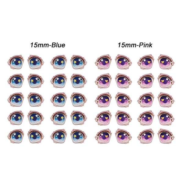 Cartoon Eyes Stickers Anime figur dukke 15MM-ROSA 15MM-ROSA 15mm-Pink