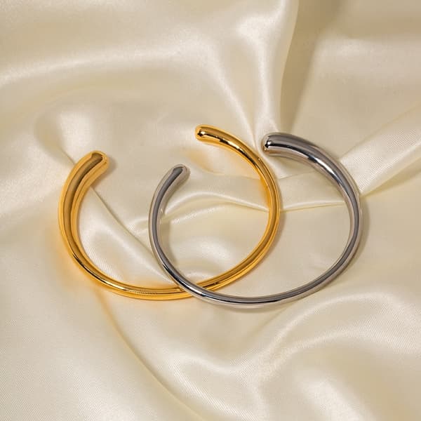 Glatt armbånd, åpen mansjettarmring SØLV silver