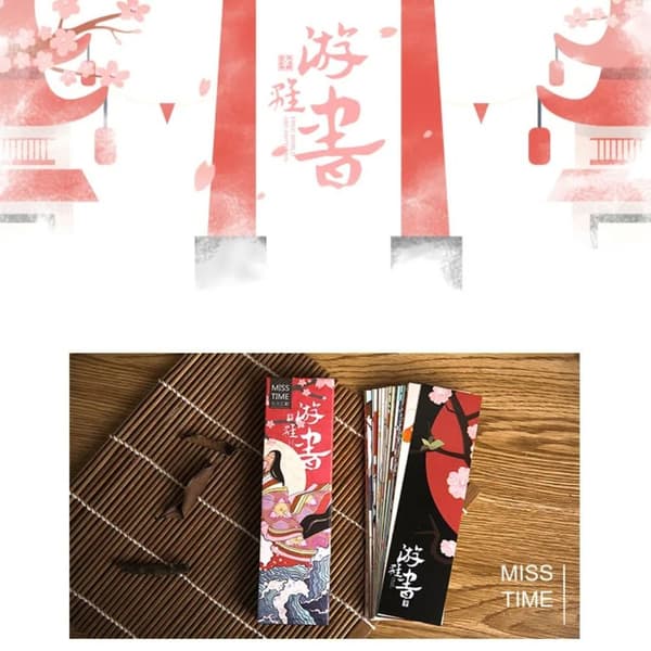30 ark/förpackning Bokmärken i papper Japansk stil Retro