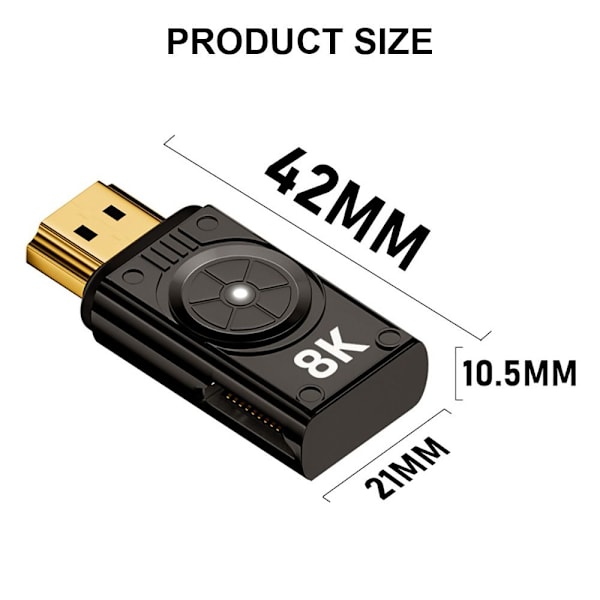 HDTV 2.1 Converter Magnetic Connector LEFT BEND SORT LEFT BEND Left Bend Black