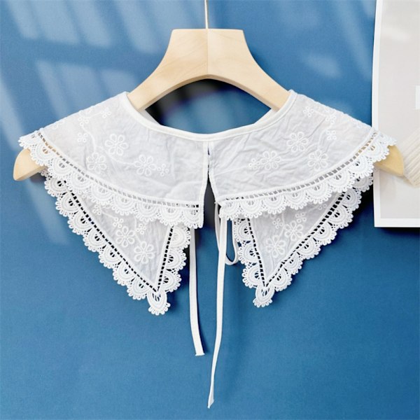 Milk Silk Chiffong Krage Vattenlöslig Broderi Krage