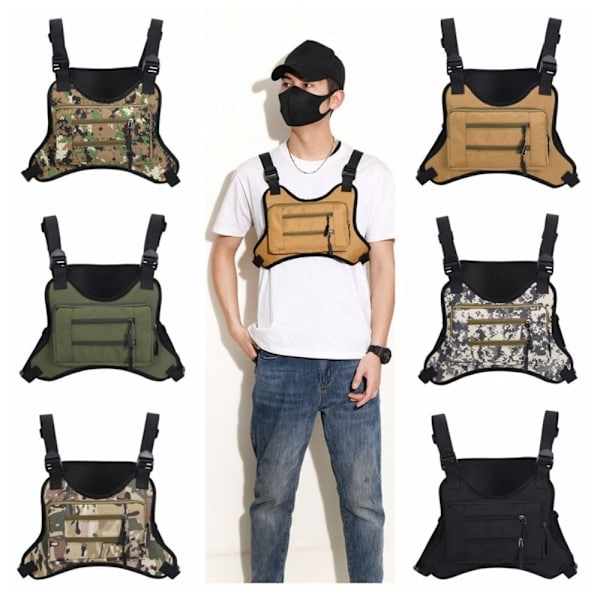 Sportsvest Taske Molle Brysttaske SORT SORT Black