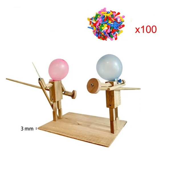 Ballong Bamboo Man Battle Wooden Bots Battle Game 3mm-100xBalloon