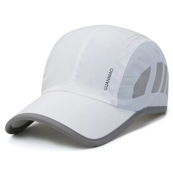 Hurtigtørrende Mesh Peaked Cap Sports Golf Baseball Cap HVID white