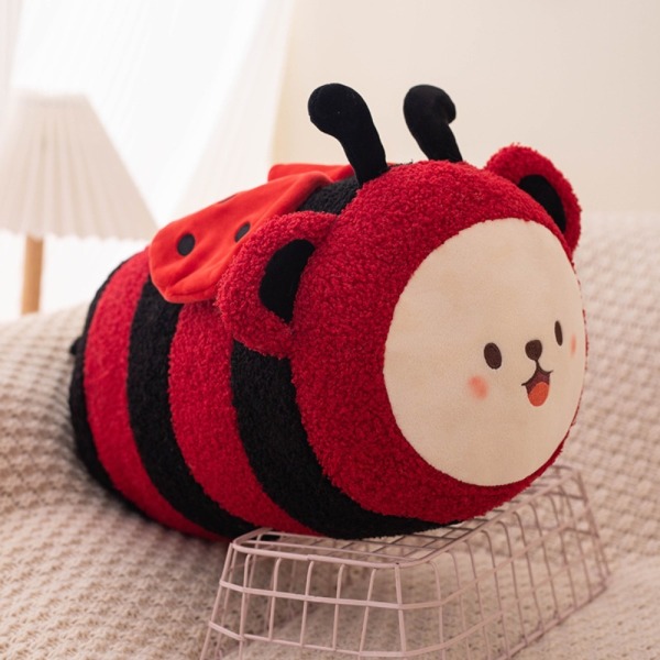 Plyschleksaker Bi Kastkudde RÖD 30CM Red 30cm