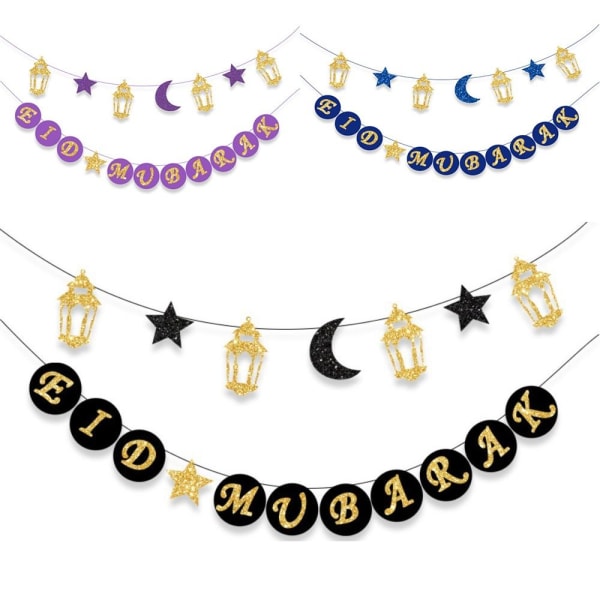 EID Mubarak Banner Ramadan Kareem Banner SVART