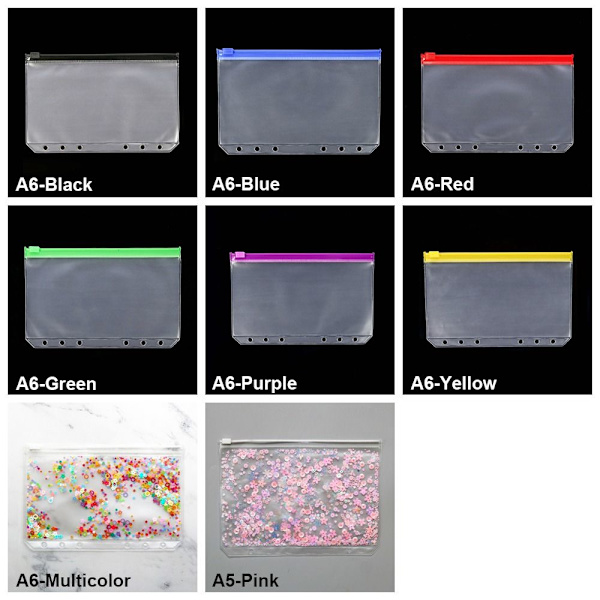 A5/A6 Lösbladsfilfickor Förvaringsväska ROSA A5 A5 Pink A5-A5
