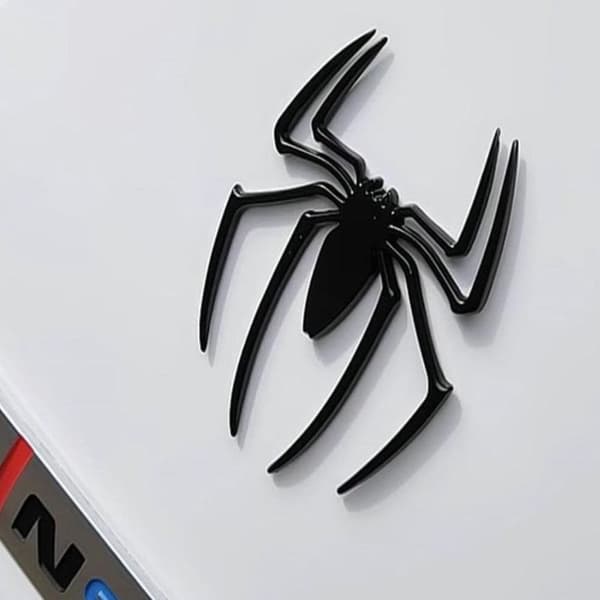 4 stk. 3D Spider Emblem Bilmærkat Nye Spider Emblemer SØLV Silver