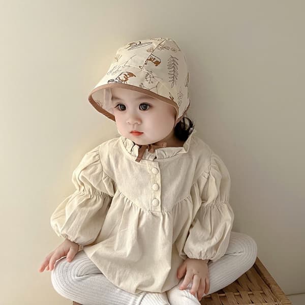 3-24M Baby Bucket Hat Solhat KAFFE Coffee