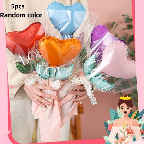 5kpl Love Heart Balloons Folio Ilmapallo Ilmapallo Bouquet