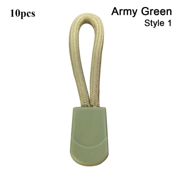 10 kpl Vetoketjun vetopää ARMY GREEN STYLE 1 STYLE 1 Army Green Style 1-Style 1