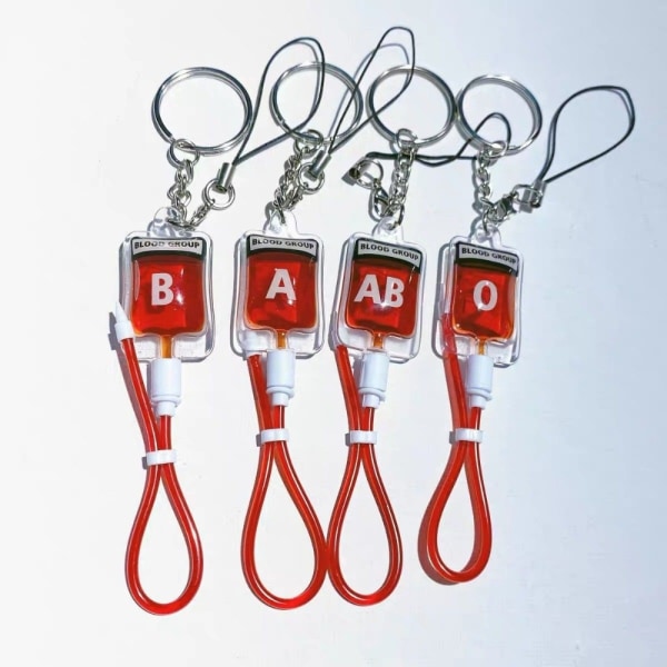 Blodpose nøkkelring Blodtype nøkkelring B B B