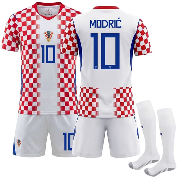 2026 VM Kroatia Hjemmefotballdraktsett Nr. 10 Modrić 18