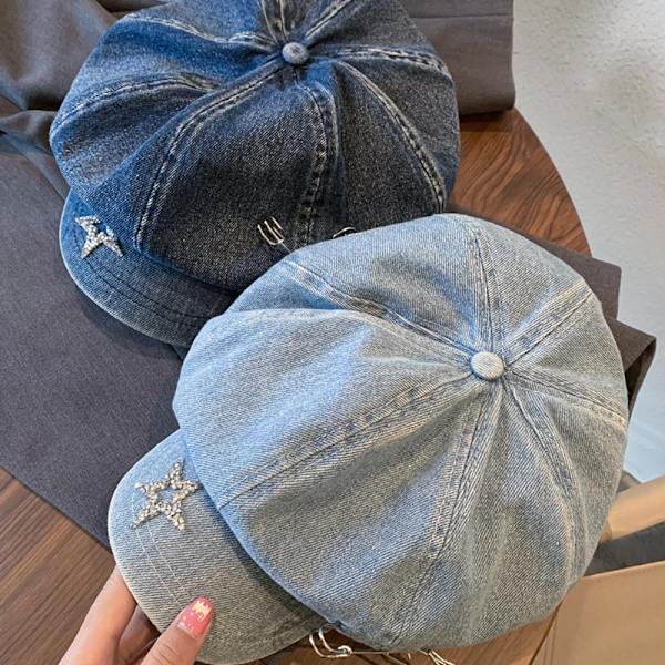 Baretit Lippalakit Kahdeksankulmaiset Newsboy-hatut VAALEENSININEN light blue