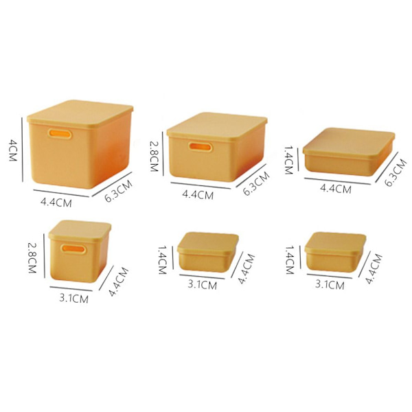6kpl/ set Mini Storage Box Nukkekodin lelukontti ORANSSI orange