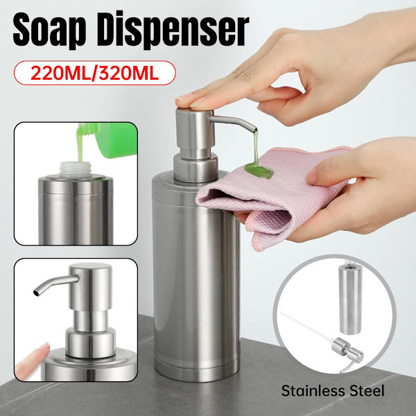 220/320ml Rustfrit Stål Tryktype Oliesprøjte Sæbedispenser Holdbar 220ml