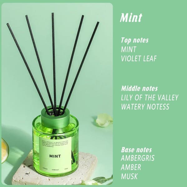 5X 120 ml Ildfri Rattan Aromaterapi Æterisk Olie Reed Diffuser Sæt Blå Kyst