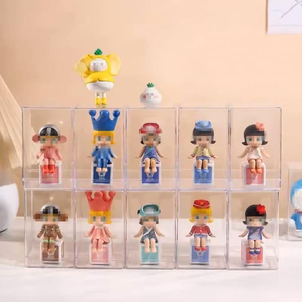 Blind Box Förvaringslåda Display Skåp Dockställ Dammtät Förvaring Transparent