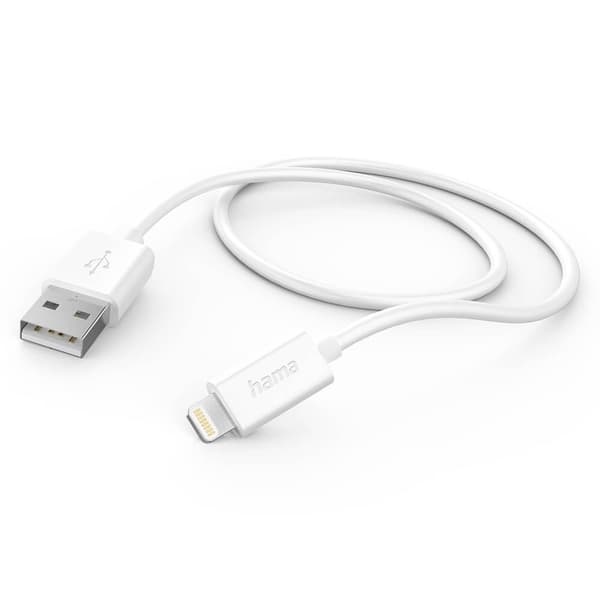 USB-A til Lightning-kabel, hvid, 1m, hurtig opladning og datasynkronisering til iPhone iPad iPod